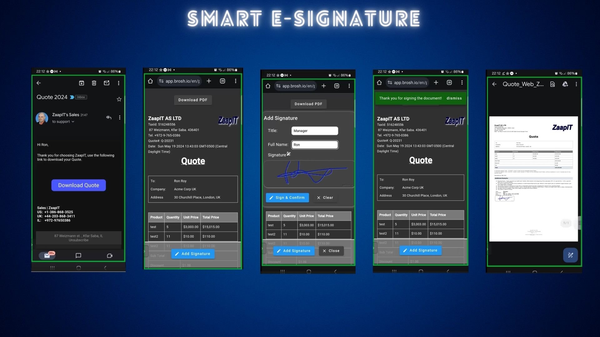 E-Signature with BROSH CRM